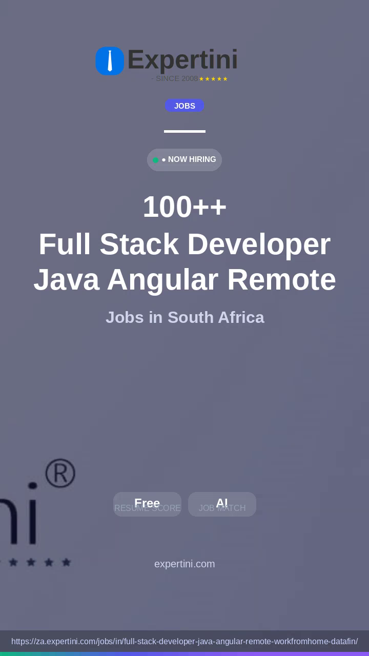 165,627+ Full Stack Developer Java Angular Remote Workfromhome Datafin Jobs in South Africa — Top Companies Hiring August 2026